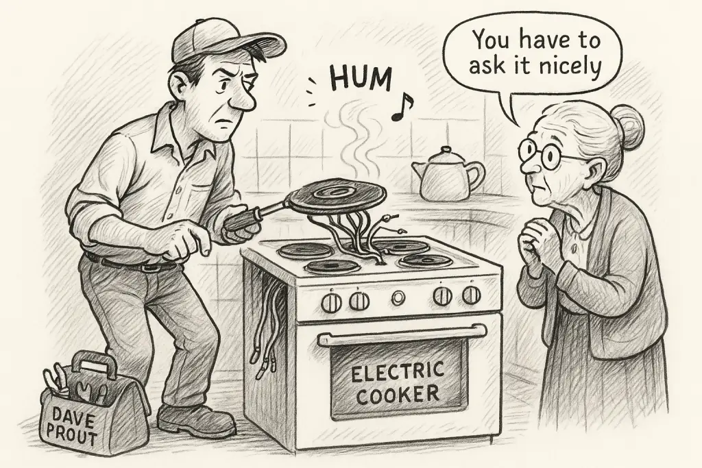 Dave Prout Electrician and the haunted hob story